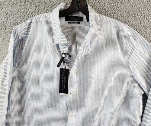 The Men's Store at Bloomingdale's Cotton Slim Fit Button Up Shirt Men's XL Blue - Picture 3 of 13