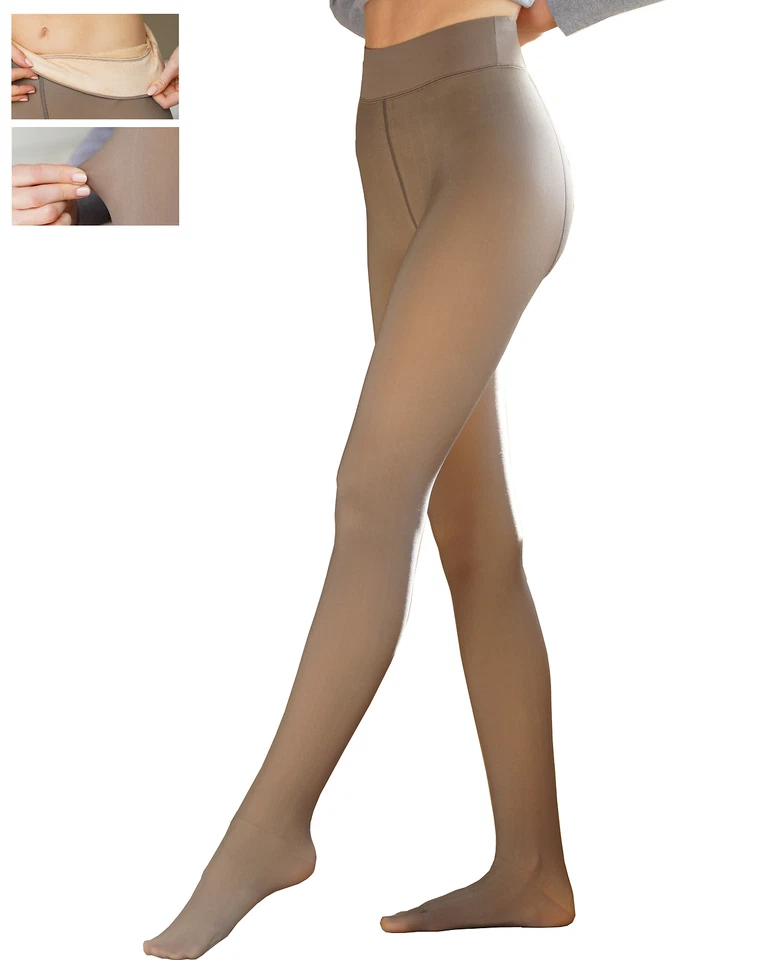 Damen Thermo-Strumpfhose Feinstrumpfhose Innenfleece 220 g warm weich blickdicht - Bild 3 von 3