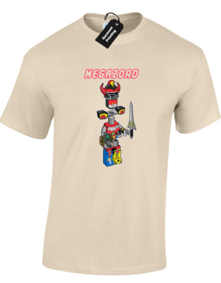 MEGAZORD HERREN T-SHIRT POWER COOL RANGERS RETRO CLASSIC ARCADE BRICKS