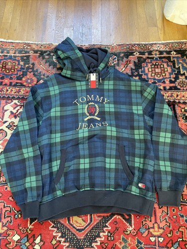 tommy jeans tartan hoodie