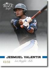 JESMUEL VALENTIN 2012 Rize Draft Rookie BLACK Paragon RC #/50