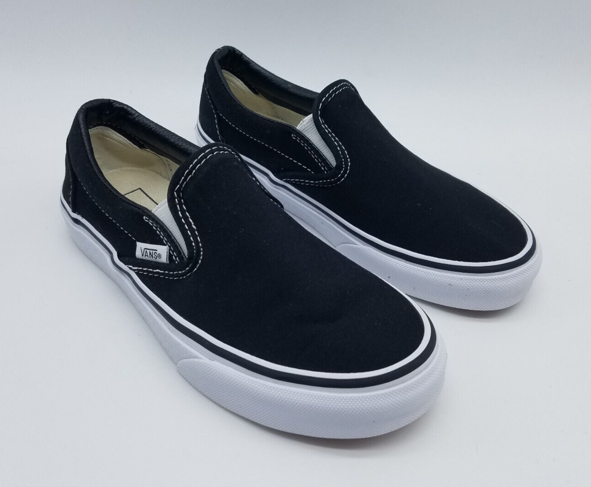 black slip on vans 5.5