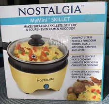 New Nostalgia MyMini Yellow Personal Electric Skillet & Rapid Noodle Maker