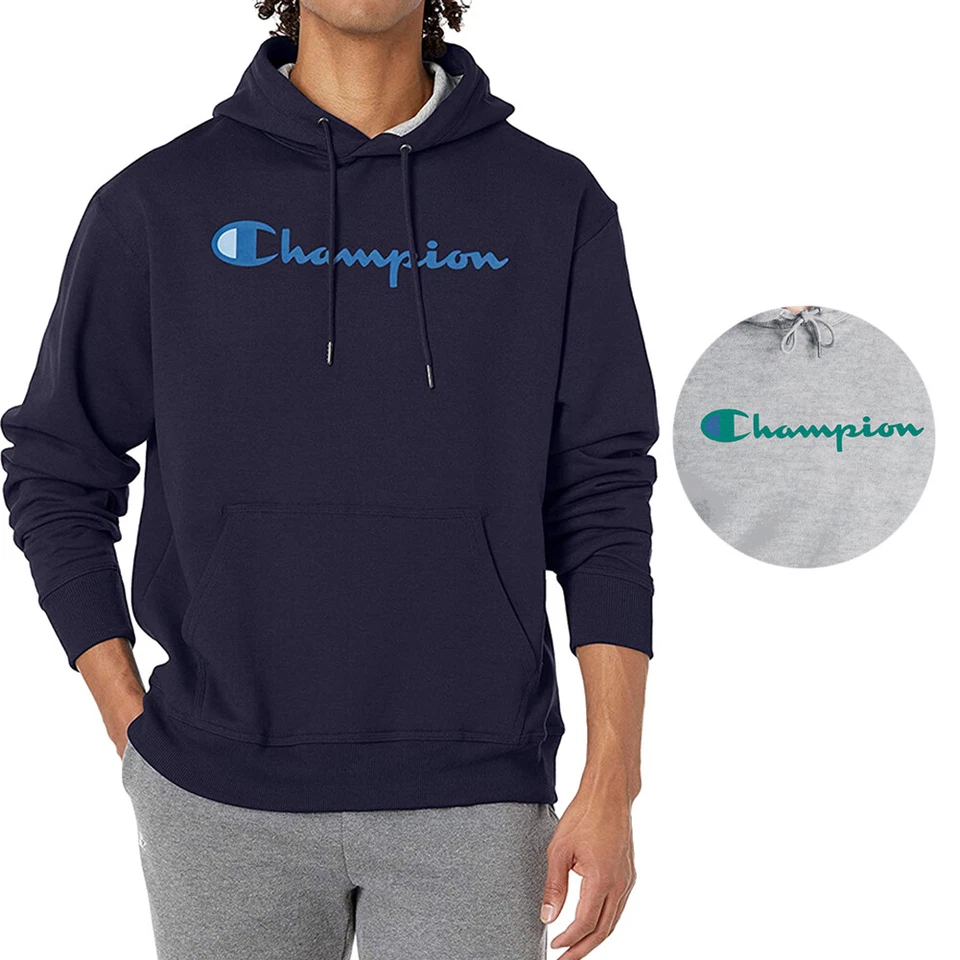 Champion Men's Hoodie Athletic Signature Script Logo Pullover Hooded Sweatshirt