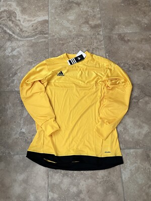 Adidas Goalkeepers Long Sleeve Shirt Jersey Yellow Teens Sz Large