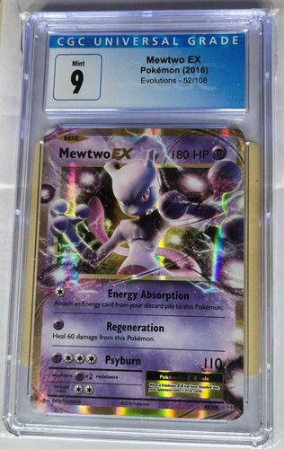 Pokemon Evolutions Mewtwo EX 52/108 CGC 9 Graded