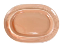 Vintage Carnivale Pink Stoneware Plate Oval Serving Platter Signature Japan 11"