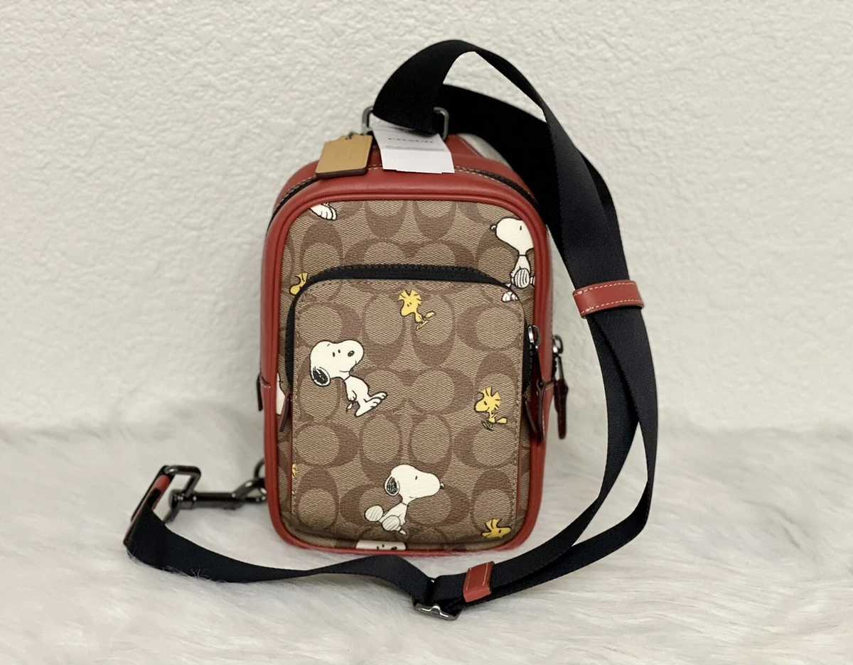 NWT Coach X Peanuts Track Pack 14 With Snoopy And Woodstock Print Backpack CE600