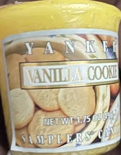 NEW YANKEE CANDLE VANILLA COOKIE VOTIVE-1.75 OZ