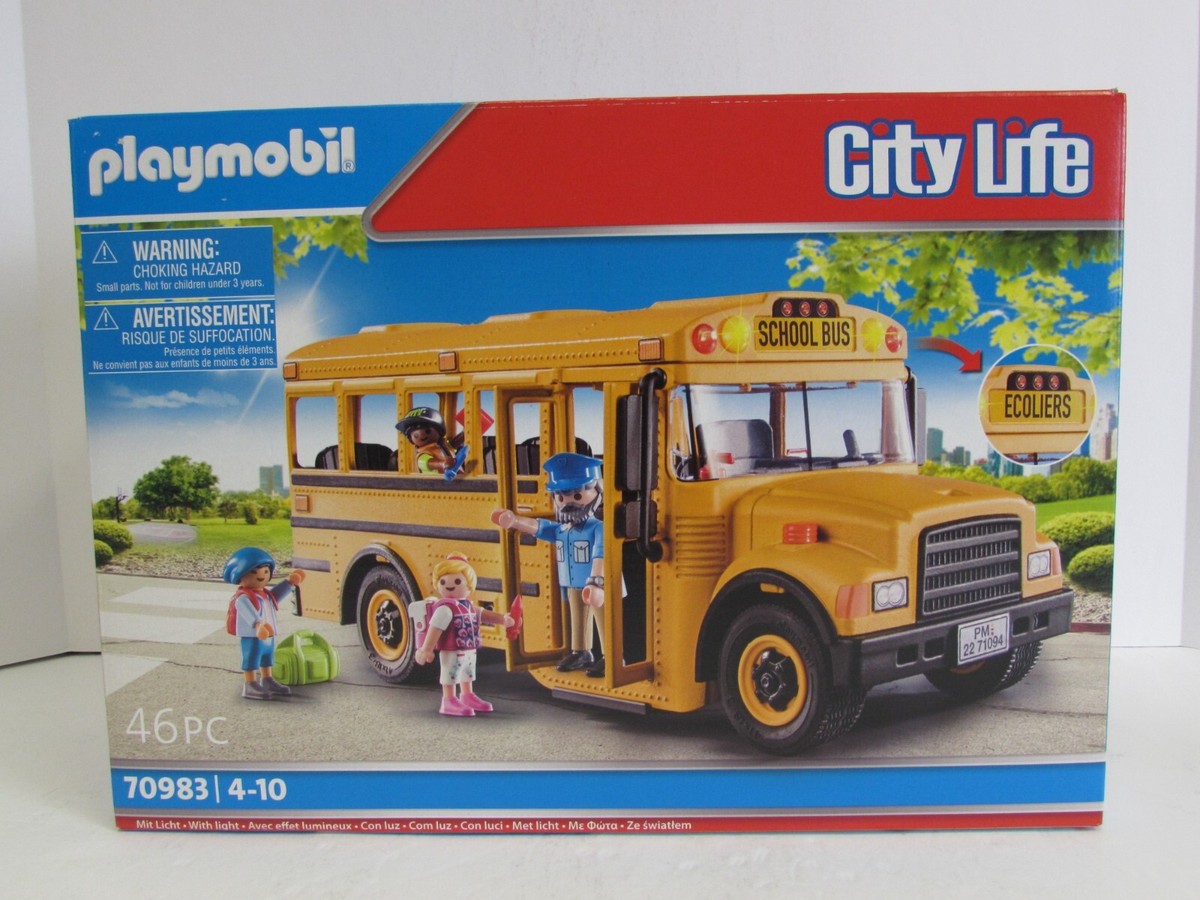 Playmobil City Life 70983 School Bus & 70530 Puppy Playtime Case