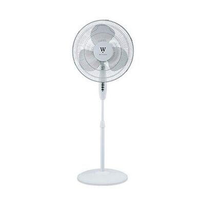 HomePoint 16 Inch Standing Oscillating Pedestal Fan with Adjustable Height an...
