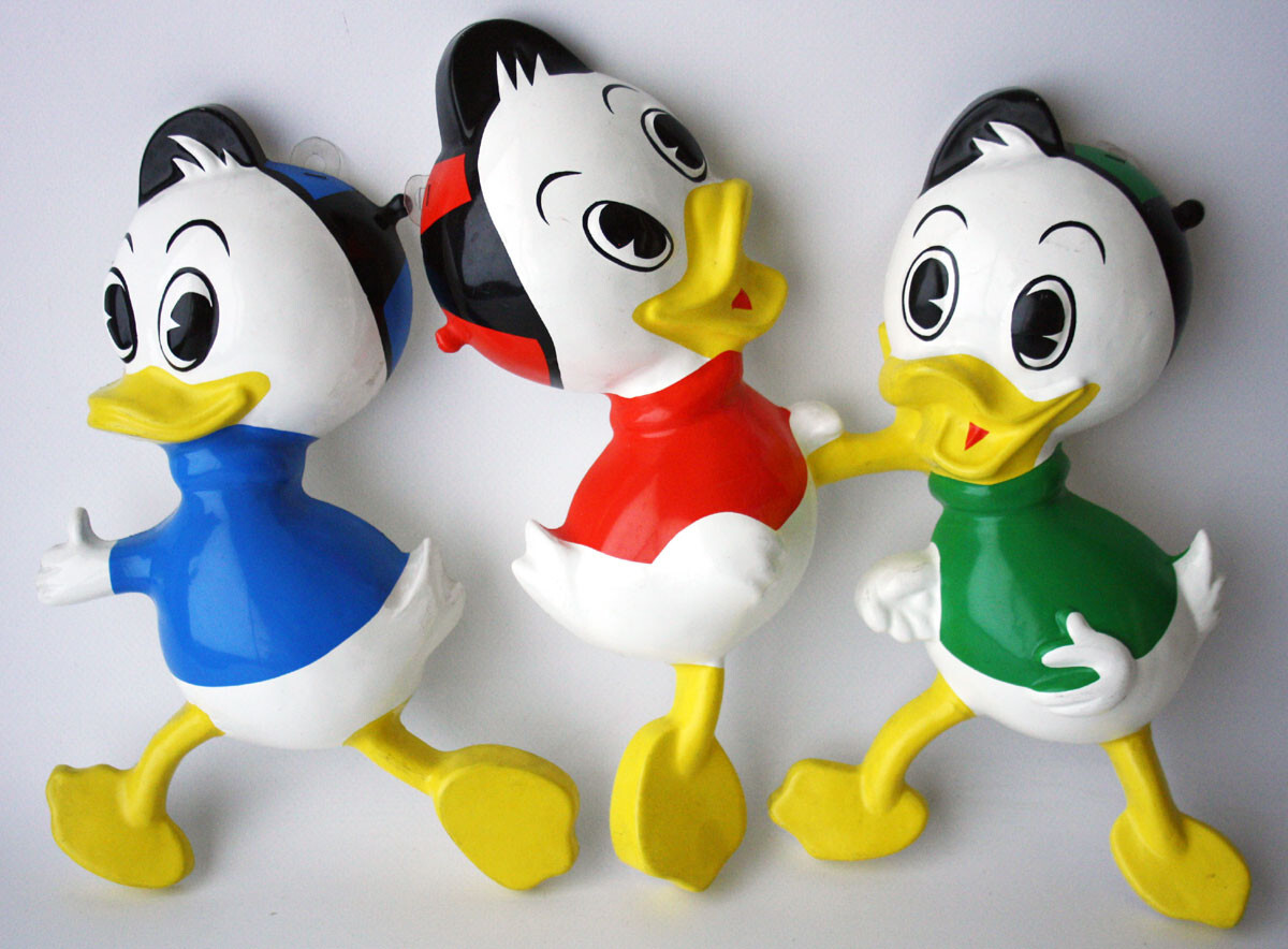 3X VINTAGE 80'S DONALD DUCK NEPHEWS HUEY DEWEY LOUIE FIGURE MOLD