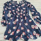 Abercrombie and Fitch Women's Long Sleeve Navy Blue Floral Romper Size XS — photo 1
