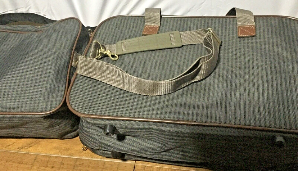 Ricardo Beverly Hills Westwood Gris Verde Rayas Juego Plegable Foto 4 de 4