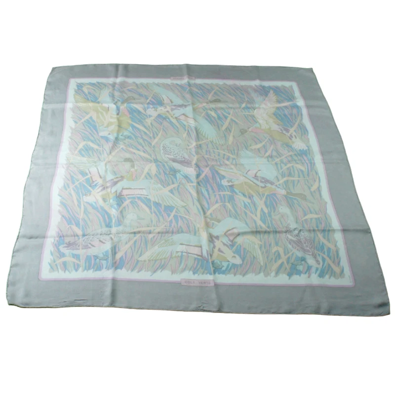 复古 HERMÈS "Cols Verts" 作者 Christiane Vauzelles 1981 豪华丝绸围巾 34" — 第 2/4 张图片