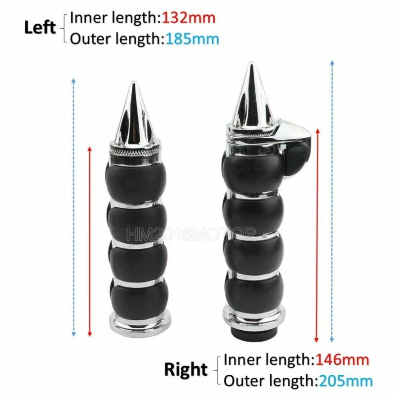 Empuñaduras de moto cromadas de 1" para Yamaha V-Star 650 950 1100 1300 Classic Foto 2 de 4
