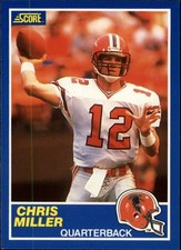 1989 SCORE NFL FOOTBALL ROOKIE Trading Card #60 - CHRIS MILLER, Atlanta Falcons. rookie card picture