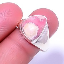 Rhodochrosite - Argentina Gemstone 925 Sterling Silver Handmade Ring s.8.5 A381