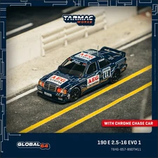 Tarmac Works 1:64 190 E 2.5-16 EVO 1 DTM 1989 Dany Snobeck blue Car