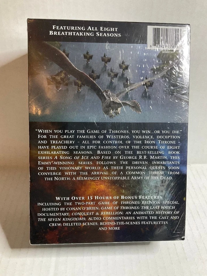 Game of Thrones DVD (Complete Series of 8 Seasons) NEW & SEALED (Blu-Ray Disc) - Image 2 of 4