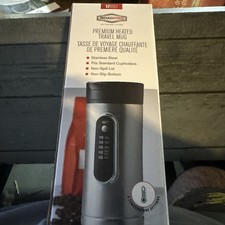 RoadPro RP0719 12-Volt 15oz. Premium Heated Travel Mug, Silver, Black