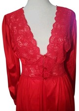 VTG Shadowline Nightgown Small Nylon Full Length Sleepwear Classic Lingerie Robe