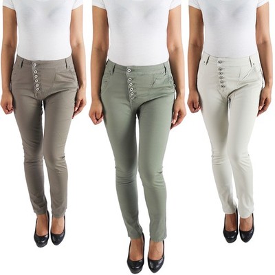 SOTALA Damen Röhren Skinny Slim Fit Hose Baggy Aladin Chino Jeans Hüfthose 