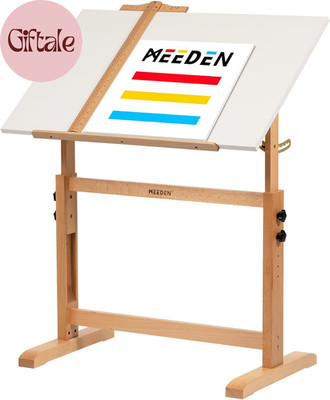 White Adjustable Drafting Table: 35.5'' X 23.5'' Art Drawing Desk with Height Adju
