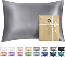 Bedsure Satin Pillowcase with Zipper, Similar to Silk Pillow Cases 2 Pack
