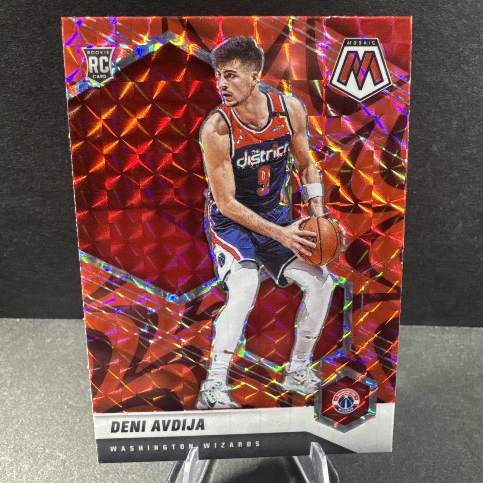 2020-21 Panini Mosaic - Rookie Deni Avdija #217 Red Mosaic Prizm (RC)