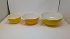 Vintage Pyrex  Sunflower Cinderella Mixing Bowl Set 441 442 443 3 Piece