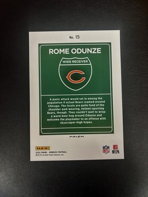 2024 Donruss Rome Odunze Jumbo Downtown RC #15 Chicago Bears