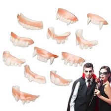 Vampire Teeth Fangs 12PCS Horror Fake Fangs for Halloween Cosplay