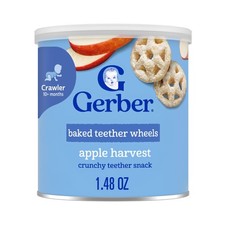 Gerber Baked Teether Wheels Apple Harvest Crunchy Teether Snack Baby Crackers
