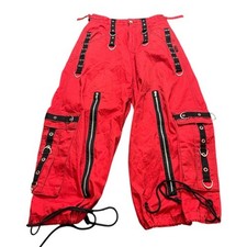 Vintage Y2K Tripp NYC Pants Adult Medium Red Black Goth Rave Emo Grunge Baggy