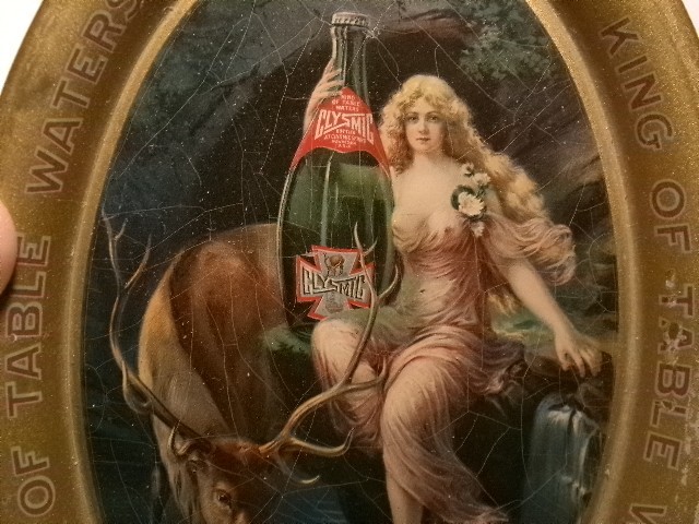 pre-pro CLYSMIC table waters NUDE GIRL & ELK oval tip tray WAUKESHA, WISCONSIN