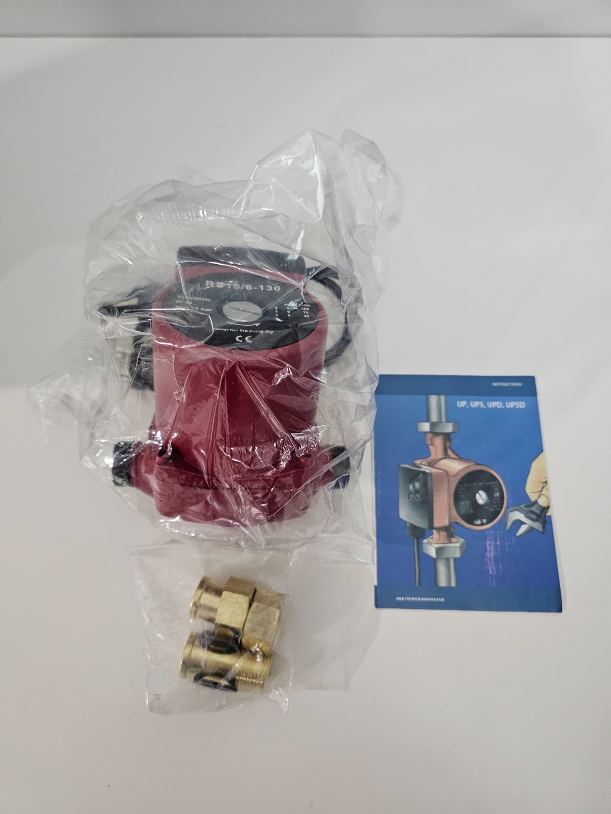 Hot Water Circulation Pump RS15/6 -130 NPT3/4" with 1/2" Adapters 3 Speed #5