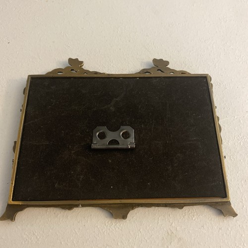 Vintage Doppel Foto Bilderrahmen signiert Renee Tulpere 6x5" verziert Metall Bronze - Bild 7 von 8