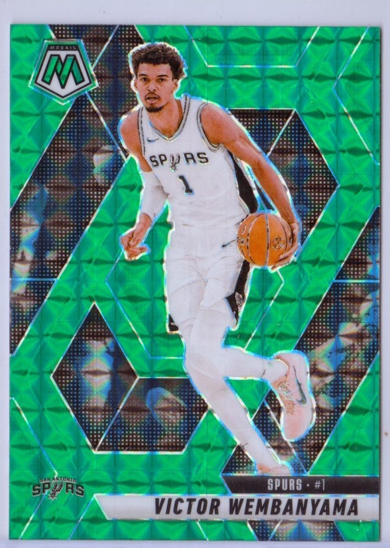 2024-25 Panini Mosaic Green Mosaic #31 Victor Wembanyama - San Antonio Spurs