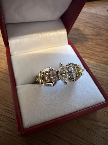 Fancy Natural Yellow Diamond wg Ring-custom-marquise, trillon, princess-7.5-1.72 - Picture 5 of 13