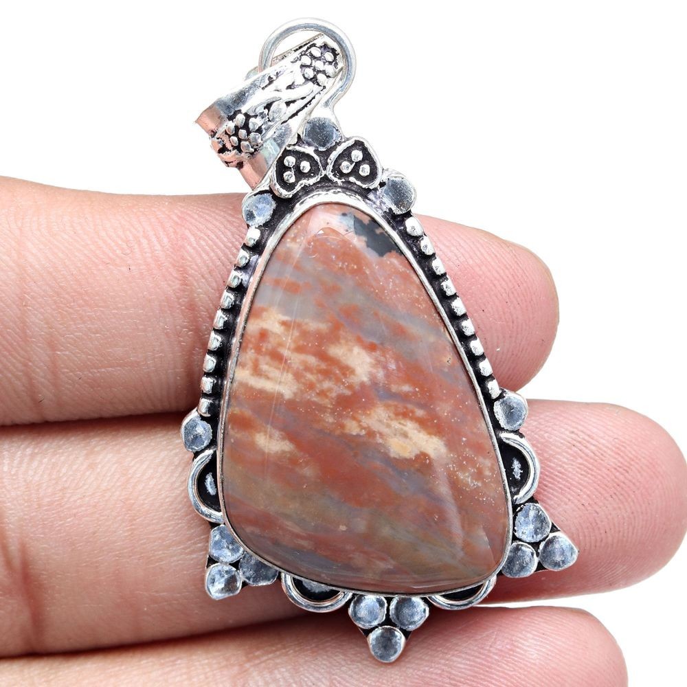 Pendant Designer Jasper Gemstone Handmade Mother's Day Silver Jewelry 2.25
