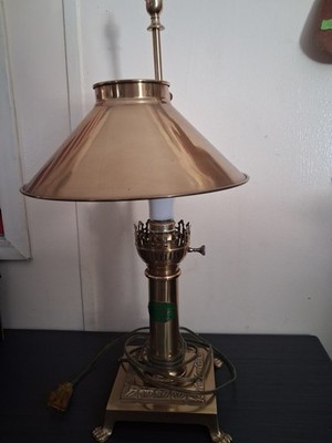 Vintage Brass Table Lamp Modeled After The Orient Express Trains 