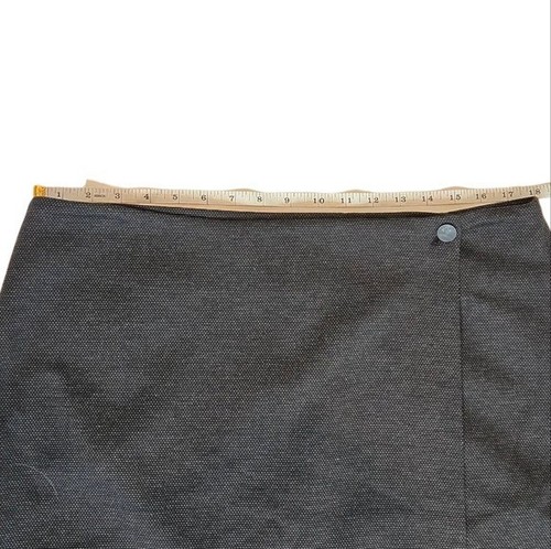 Calvin Klein Charcoal Gray Wrap Front Tweed Mini Skirt 16 - Picture 11 of 12