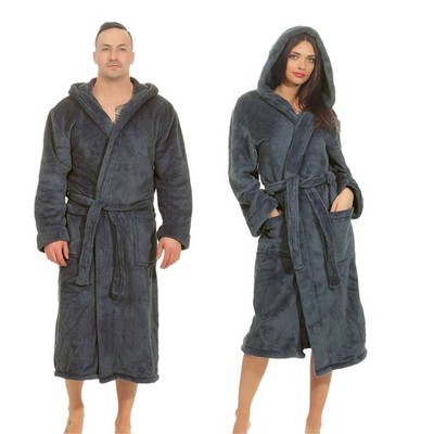 Kuschelfleece Kapuzen-Bademantel Morgenmantel - etérea Mustique Unisex