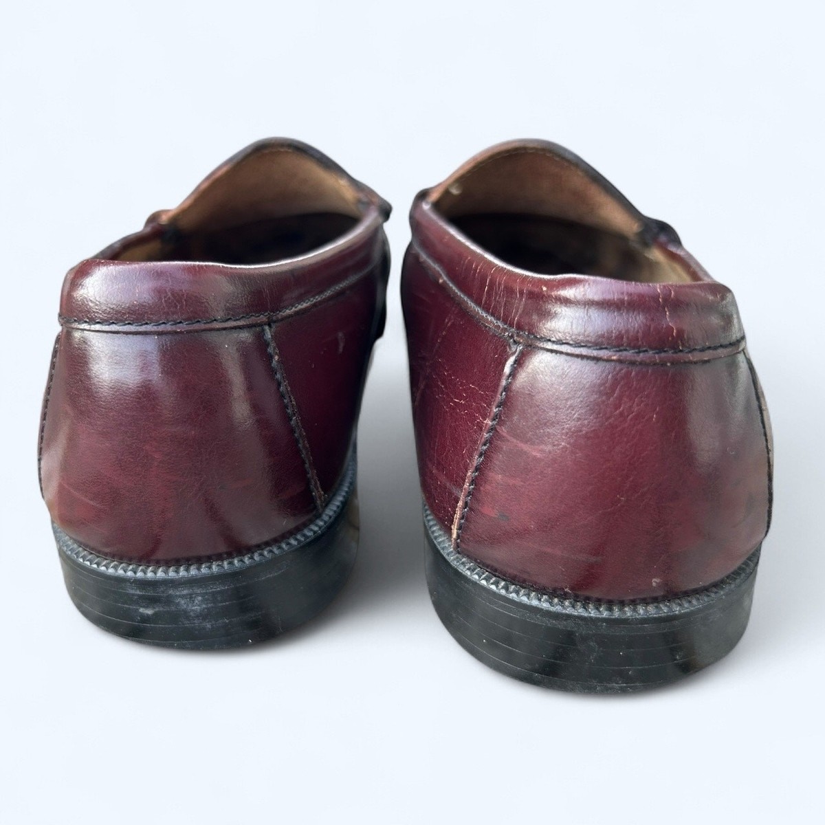 Vintage GH Bass Kiltie Loafers Men\'s Size 10.5 D Oiled Brown Leather Made In USA GH Bass Loafers Shoes Mens 10.5 Brown Kiltie Tassel Leather  main image 4