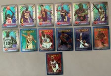 TOPPS FINEST BASKETBALL MIXED HALL OF FAME CARD LOT (13) RODMAN, OLAJUWON ETC 