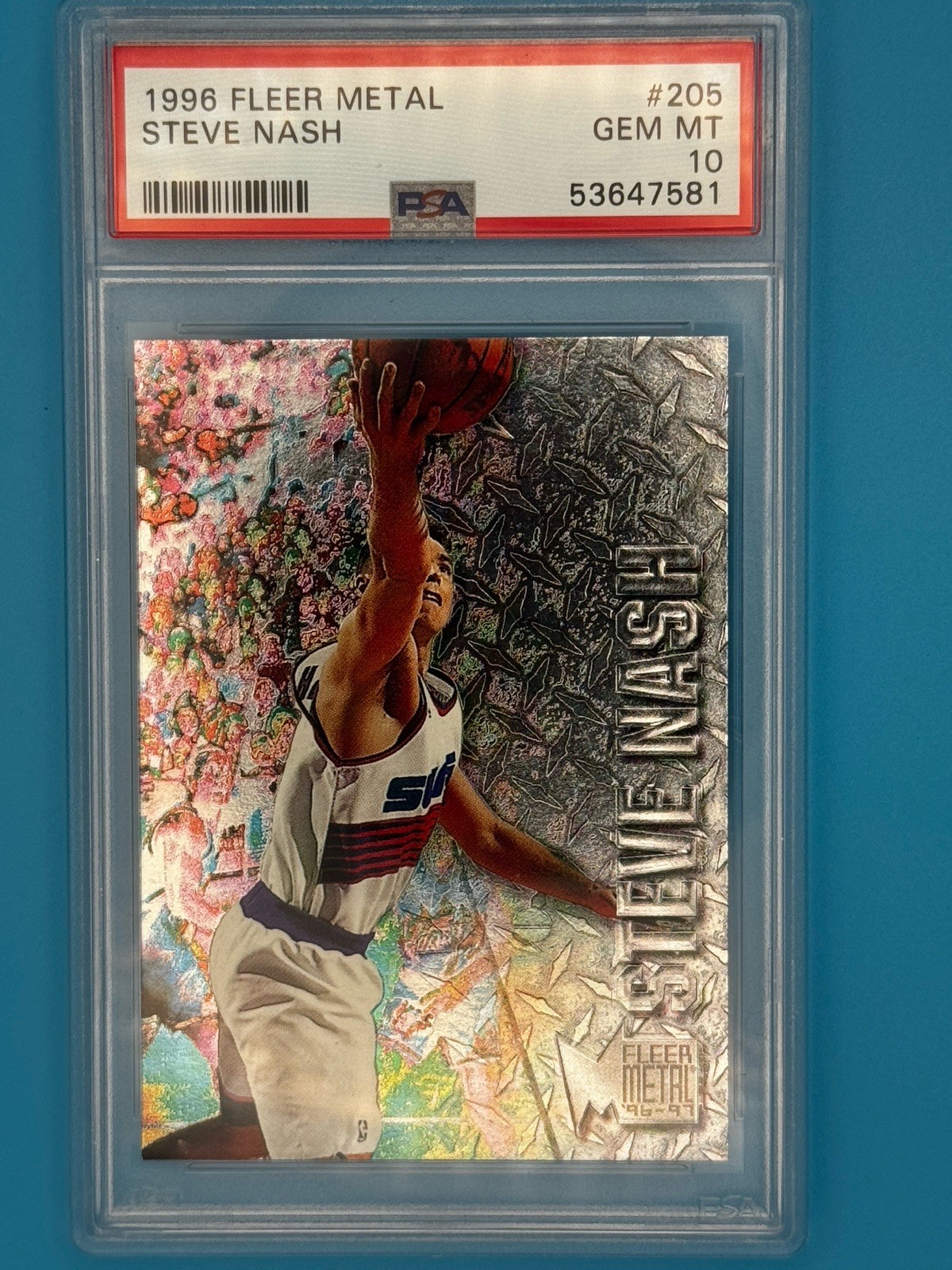 1996-97 Fleer Metal Steve Nash #205 PSA 10 Phoenix Suns Rookie Base Set