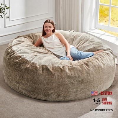 Bean Bag Chairs Giant Beanbag Chair with Filler, 5FT - 50  x 50  x 24  Brown