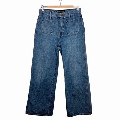 Veronica Beard Taylor Relaxed Wide Leg High Rise Jeans Womens 29 Patch Pockets