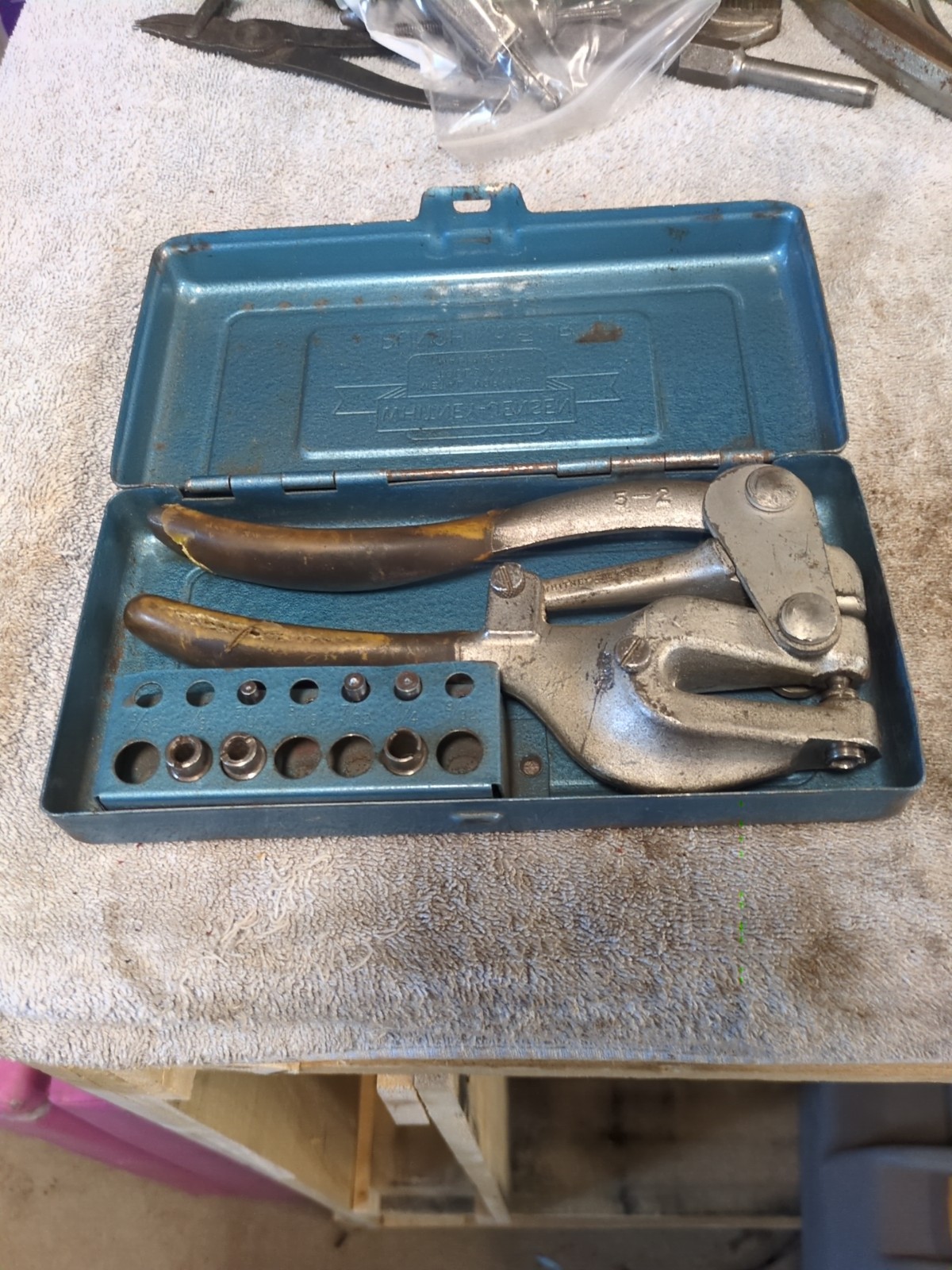 Vintage Whitney Jensen Punch No 5 Jr Sheet Metal Punch Tool Kit Set
